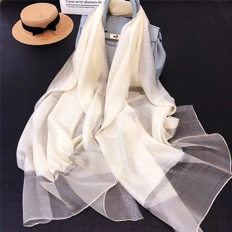 Lightweight Vogue Silkly Silk Scarf for Women Casual Scarves Women