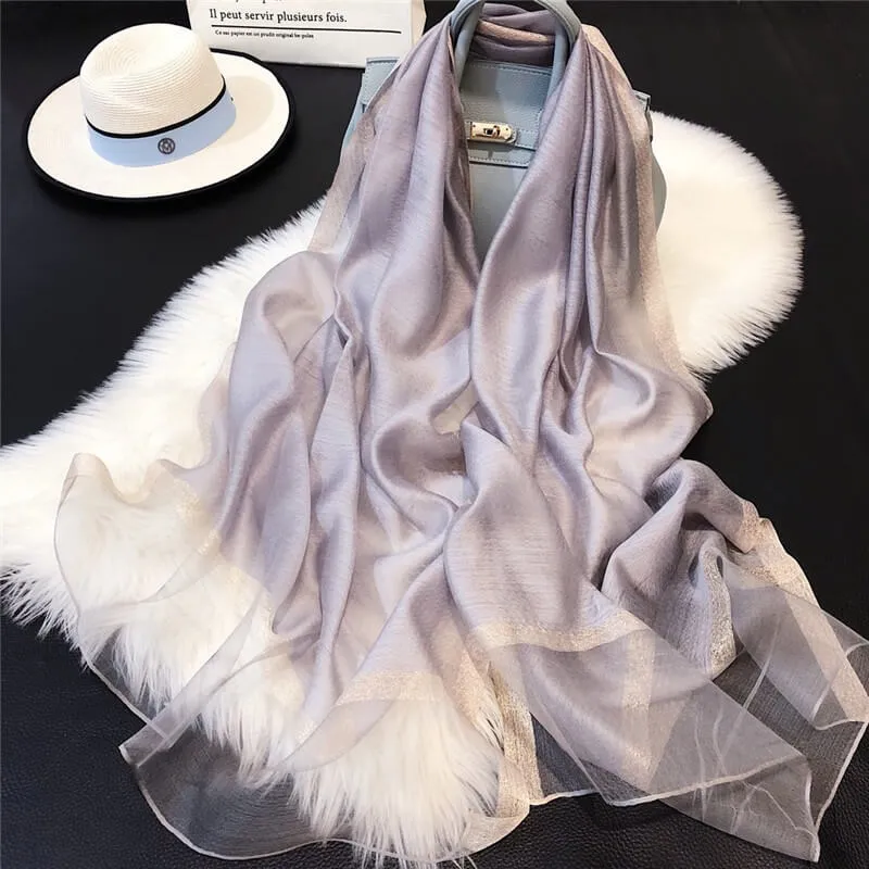 Lightweight Vogue Silkly Silk Scarf for Women Casual Scarves Women