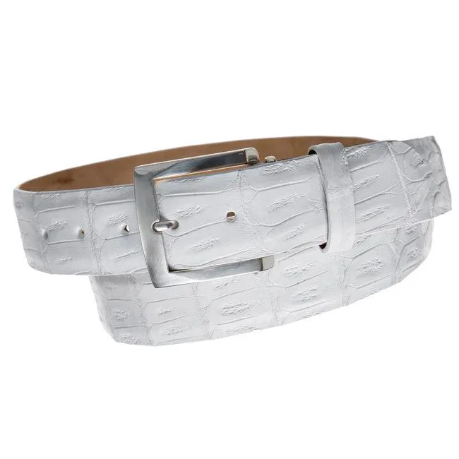 Links & Kings Caiman Crocodile Belt 31.0 White