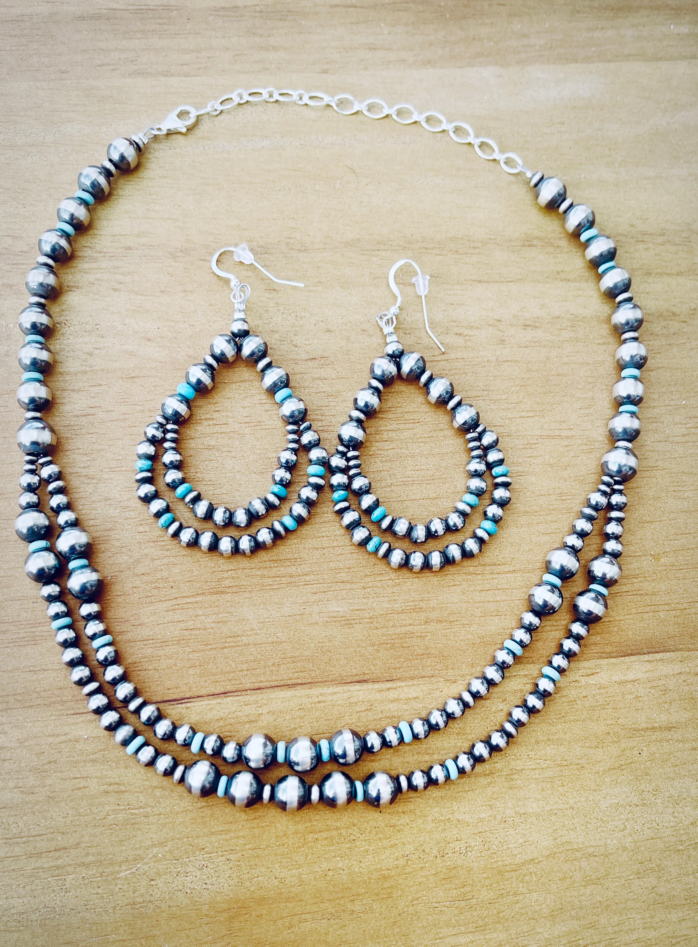 Lisa Turquoise and Navajo Pearl Set