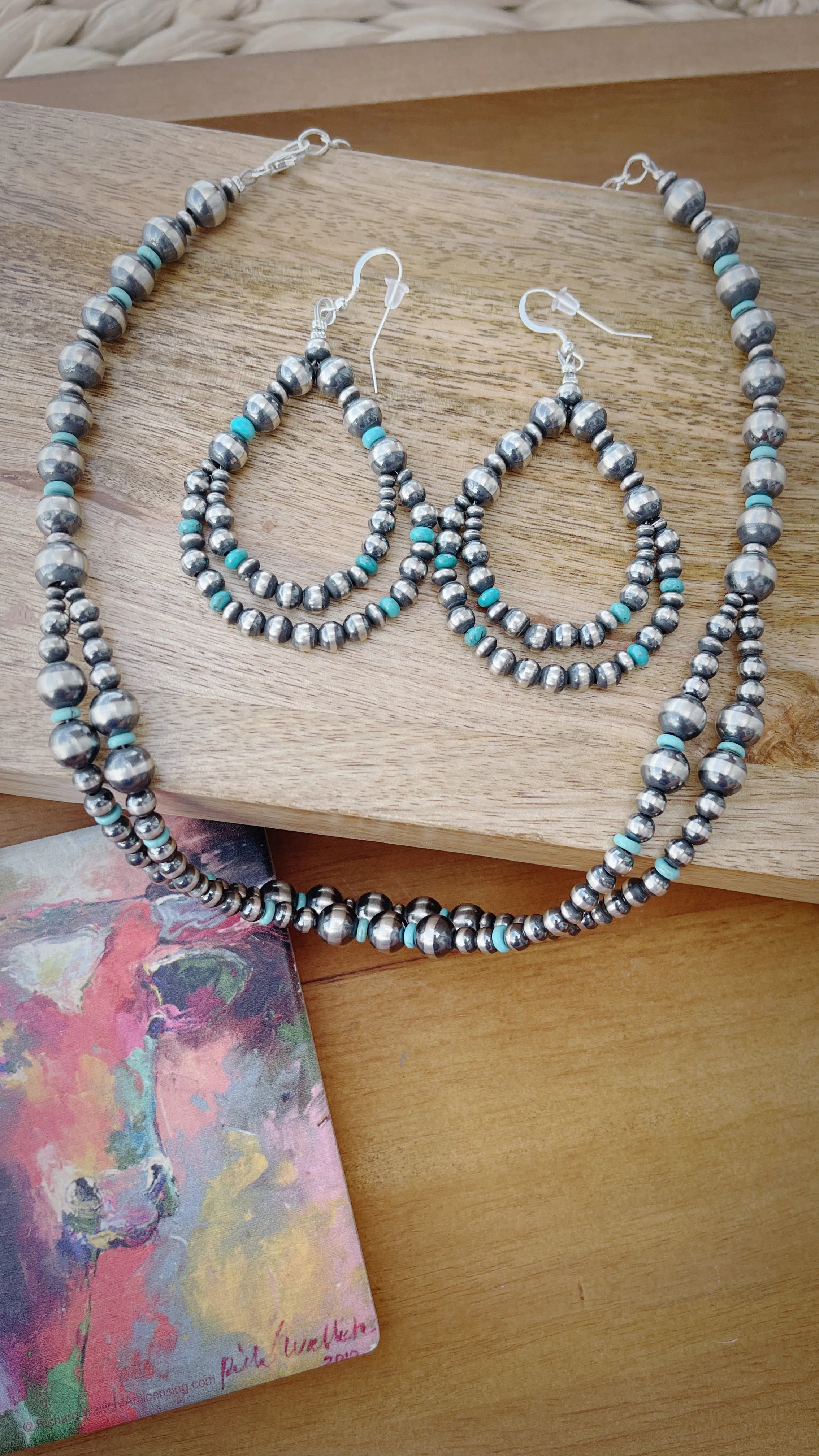Lisa Turquoise and Navajo Pearl Set
