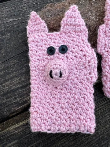 Little Pigs Fingerless Gloves for Children ages 3-6 FREE SHIPPING