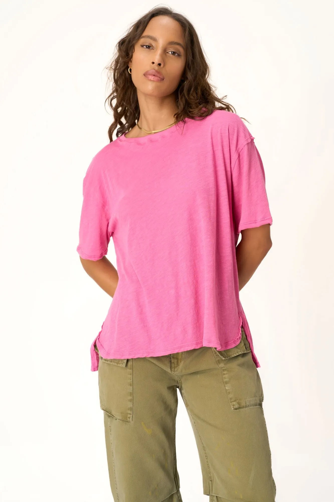 Lola Sheer Side Slit Tee