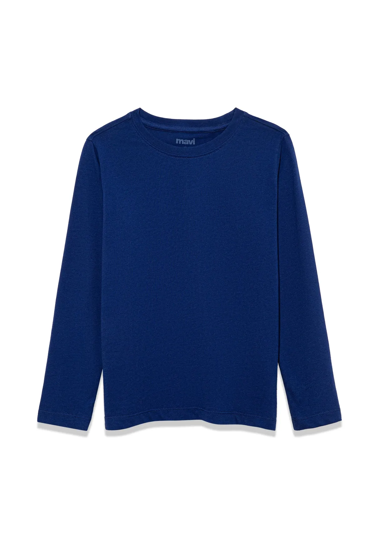 Lond Sleeve Blue Basic T-Shirt