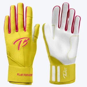 Long Cuff Batting Gloves | Pink Lemonade