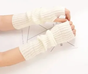 Long Fingerless Gloves Women‘s Mitten Winter Arm Warmer Knitted Arm Sleeve Fine Casual Soft Girls Goth Clothes Punk Gothic Glove