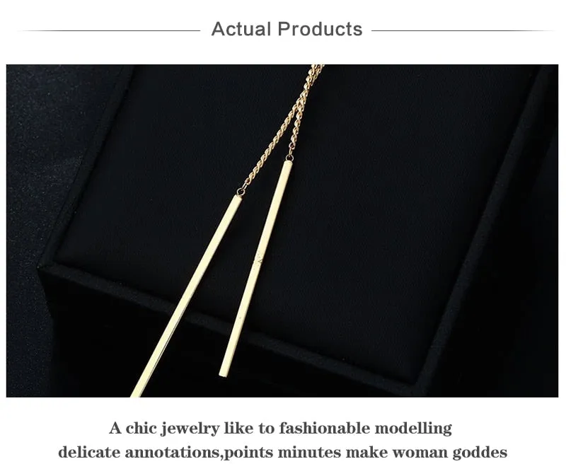 Long Link Chain Necklace Tassel Pendant Sweater Women's Jewelry