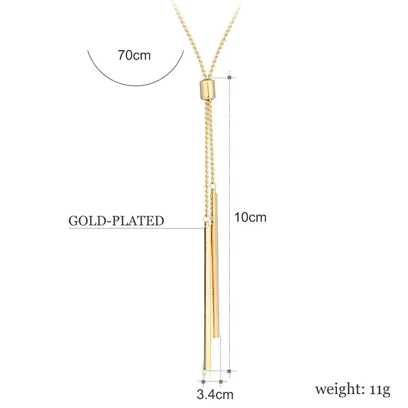 Long Link Chain Necklace Tassel Pendant Sweater Women's Jewelry