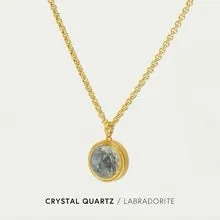 Long Signet Duo-Gemstone Pendant