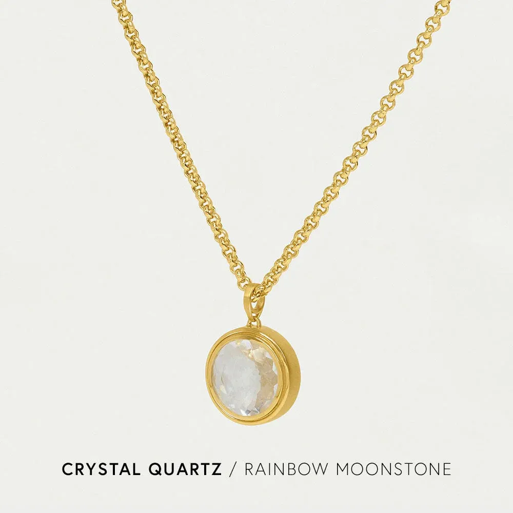 Long Signet Duo-Gemstone Pendant