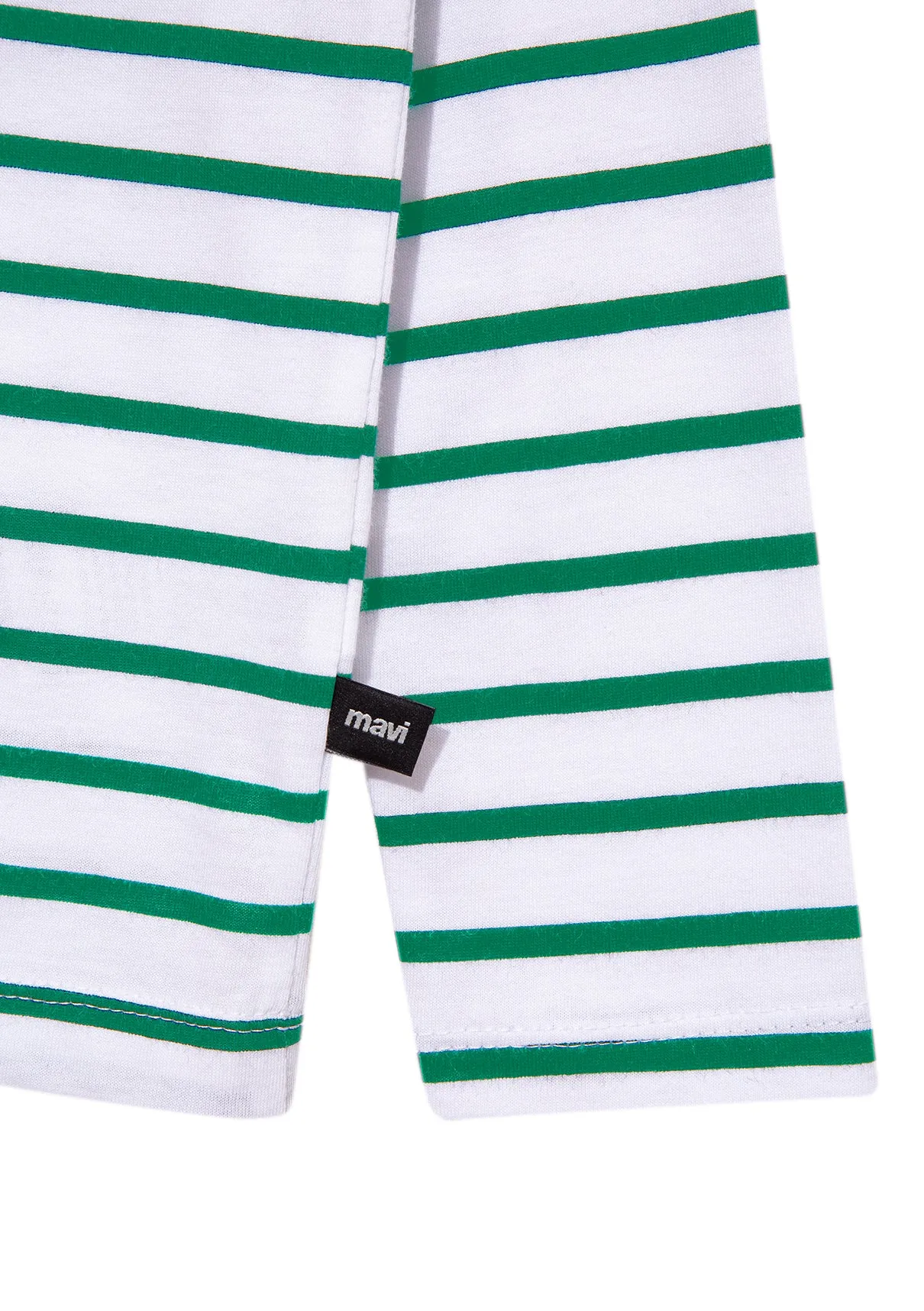 Long Sleeved Green Striped T-Shirt