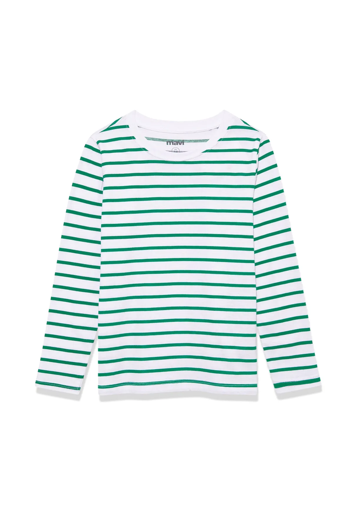Long Sleeved Green Striped T-Shirt