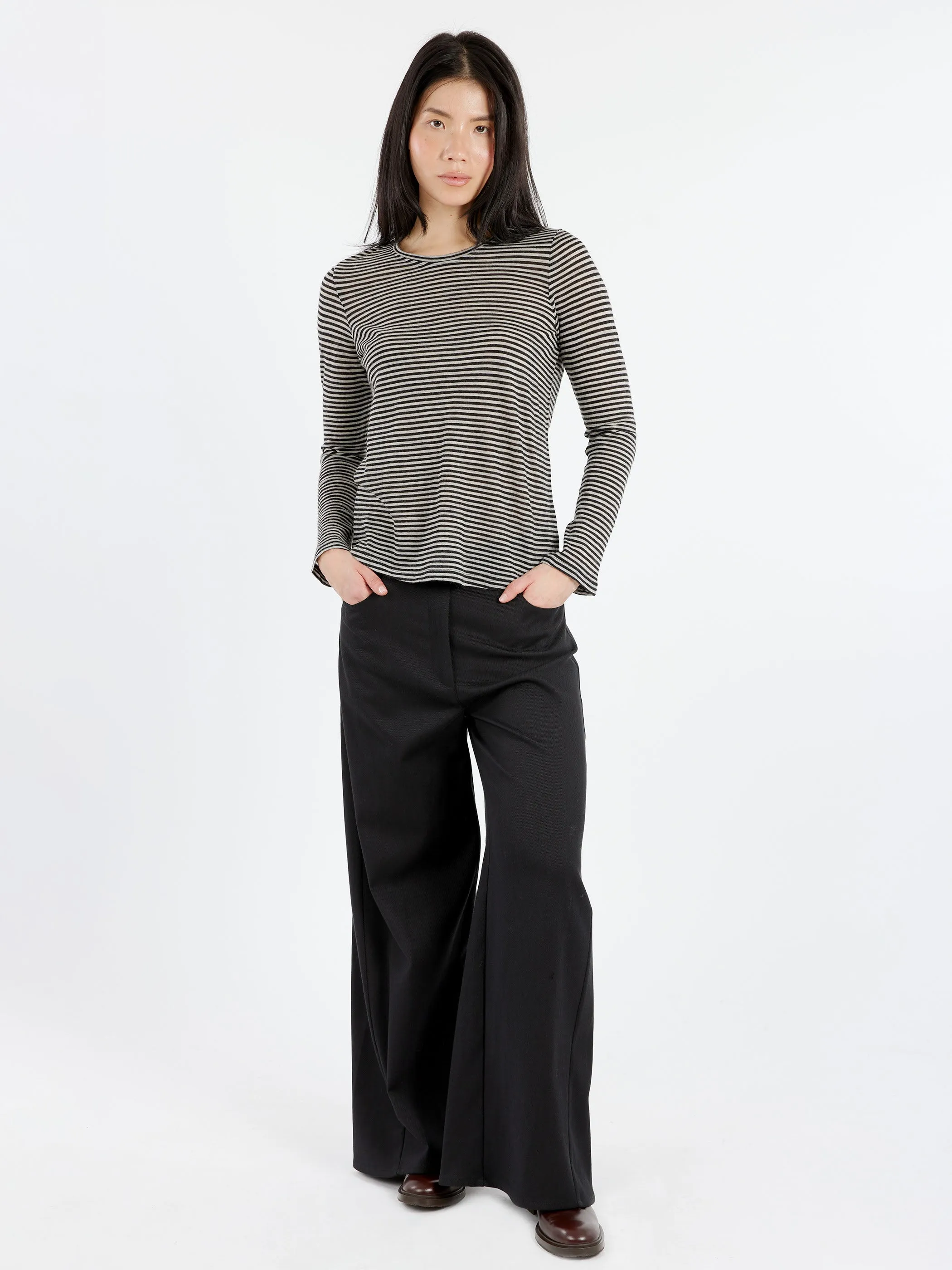 Long-Sleeved Striped Jersey T-Shirt