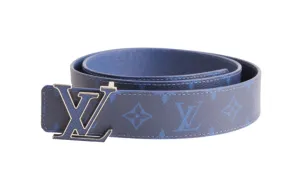 Louis Vuitton LV Initiales 40mm Blue Reversible Belt Size: 100/40