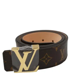 LOUIS VUITTON LV Initiales Monogram Canvas Buckle Belt Brown