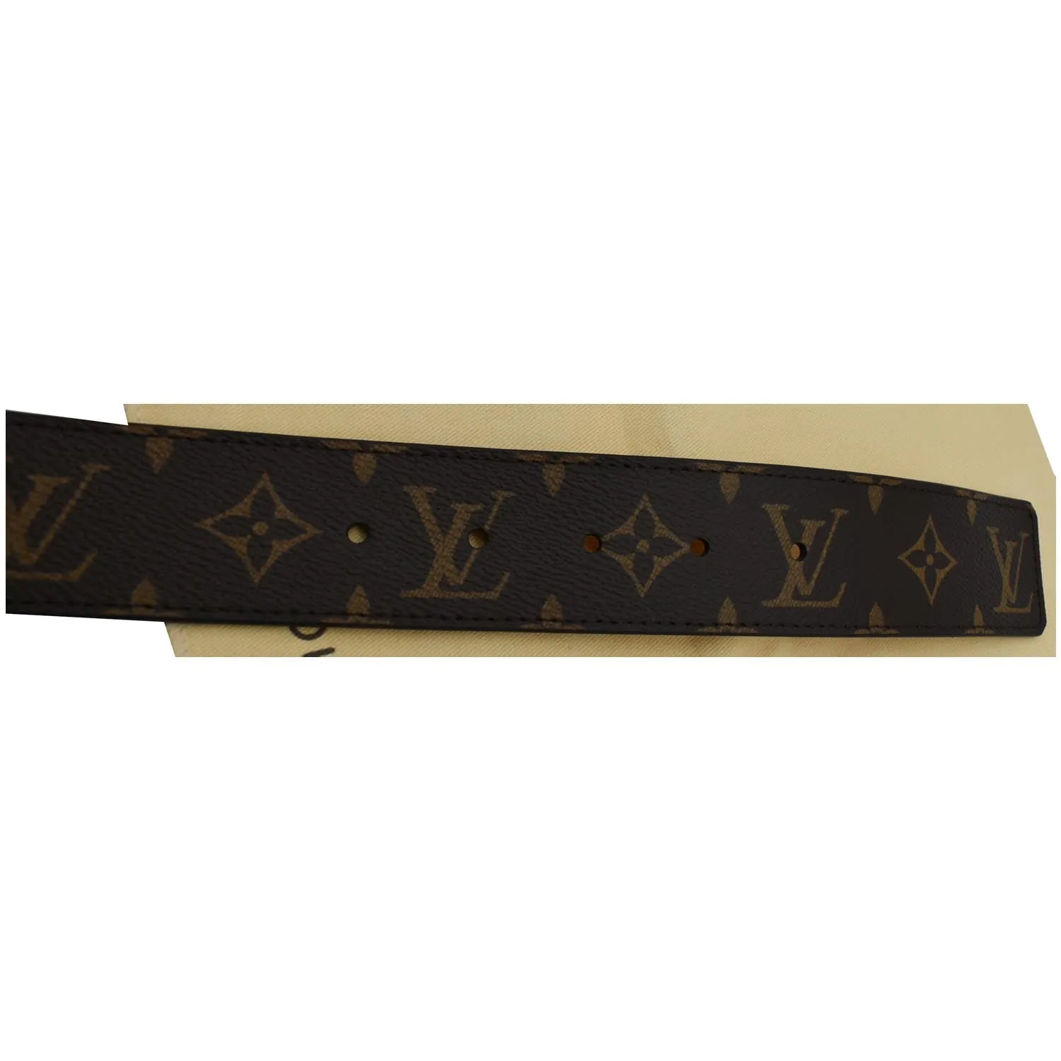 LOUIS VUITTON LV Initiales Monogram Canvas Buckle Belt Brown