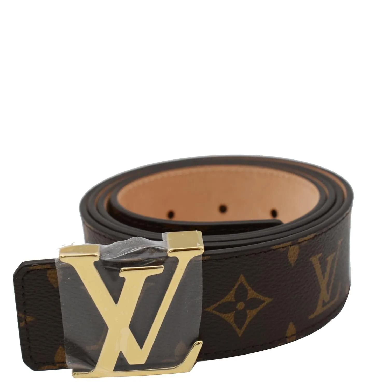 LOUIS VUITTON LV Initiales Monogram Canvas Buckle Belt Brown