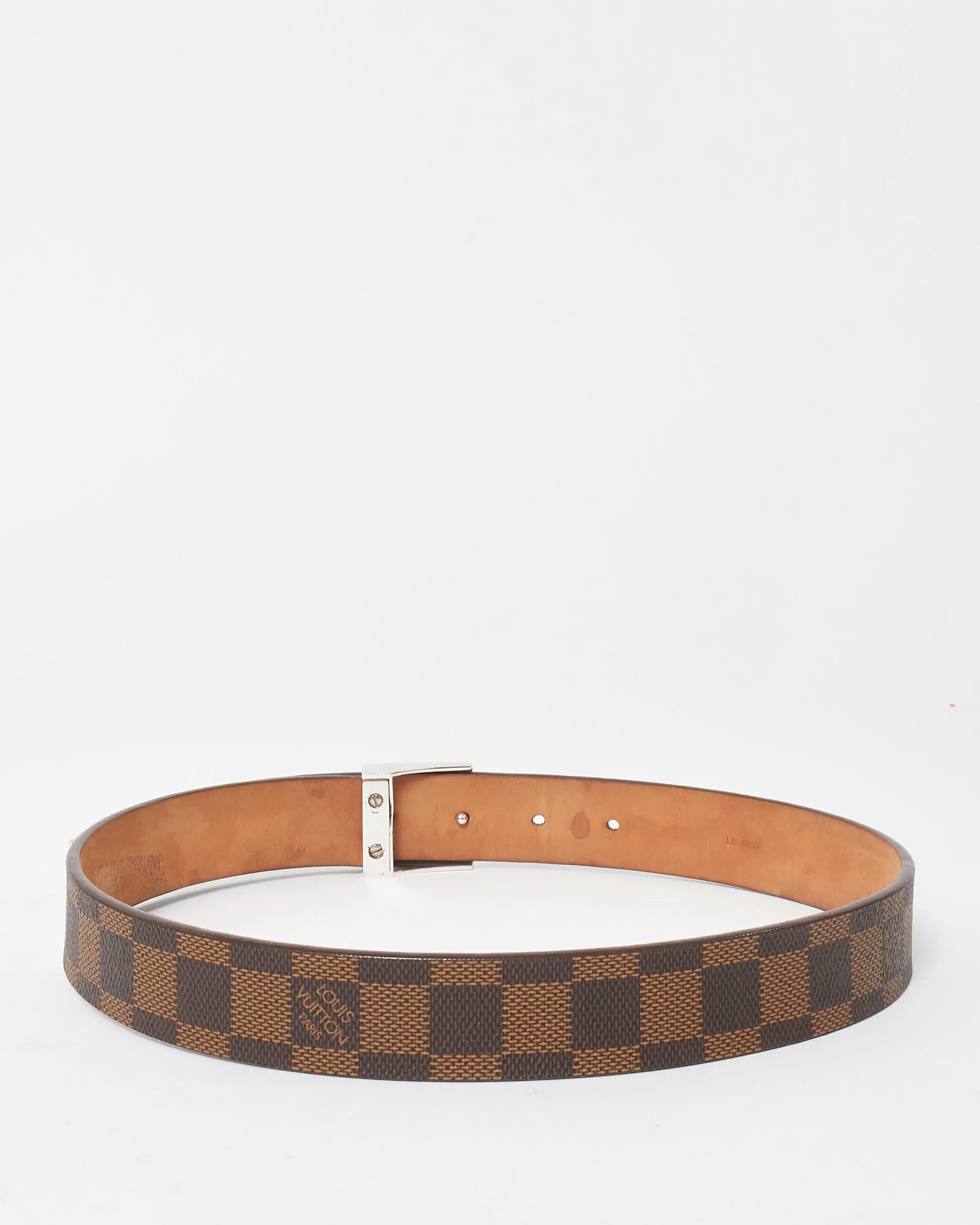 Louis Vuitton Monogram Coated Canvas Damier Ebene Belt - 32"