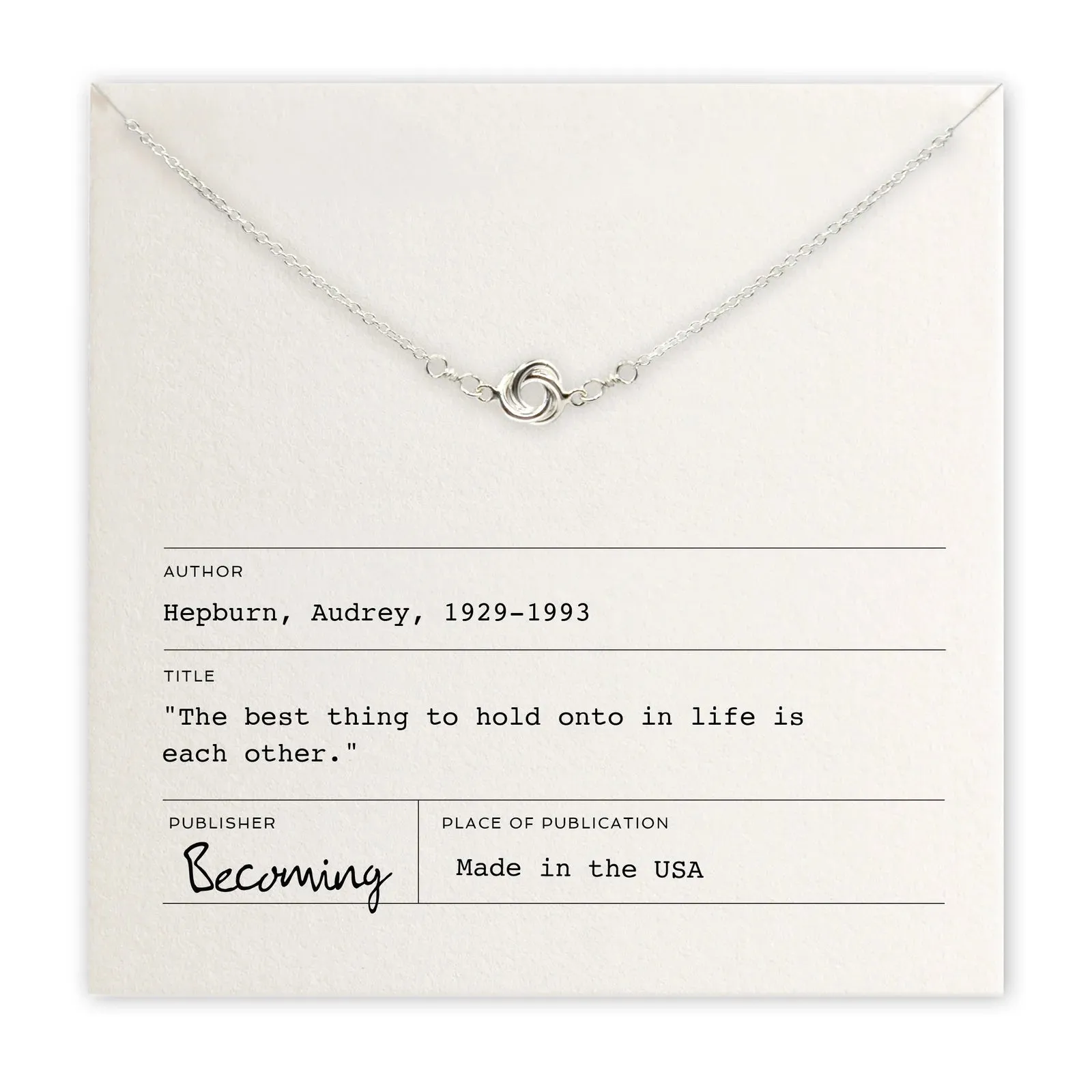 Love Knot Necklace Silver