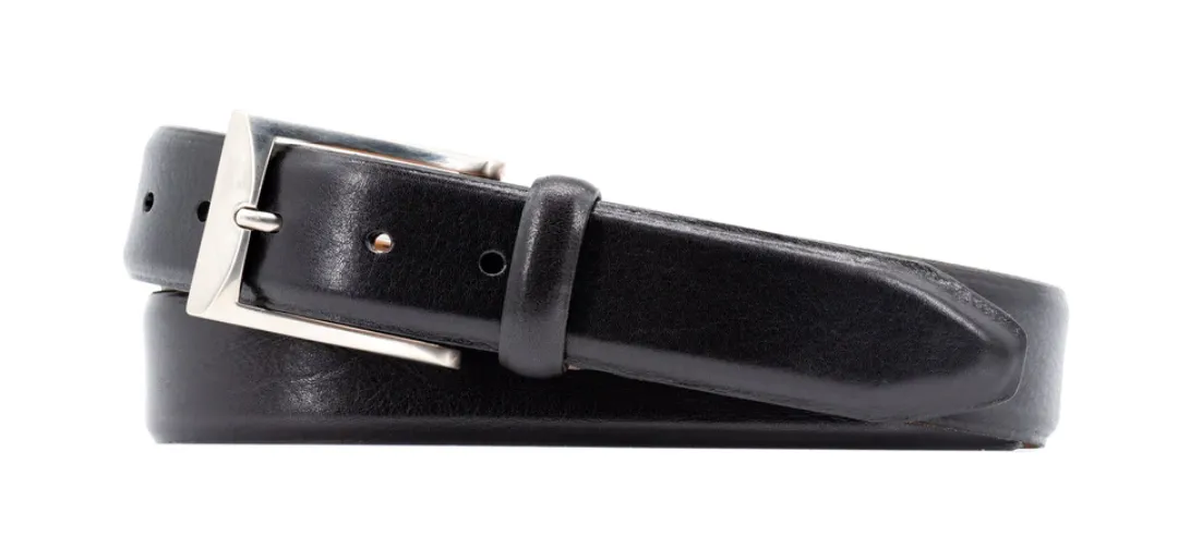 Luca Luxe Italian Calf Leather Belt - Black