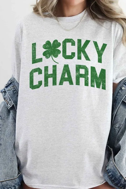 LUCKY CHARM ST PATRICKS OVERSIZED GRAPHIC TEE