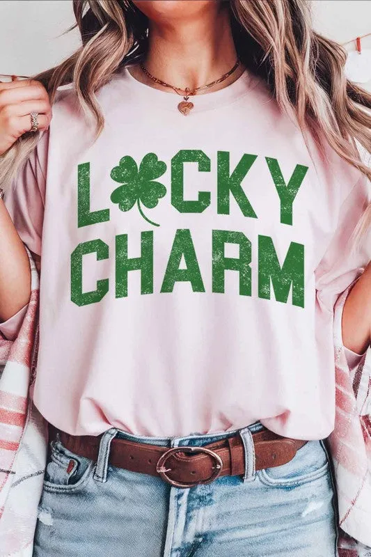 LUCKY CHARM ST PATRICKS OVERSIZED GRAPHIC TEE
