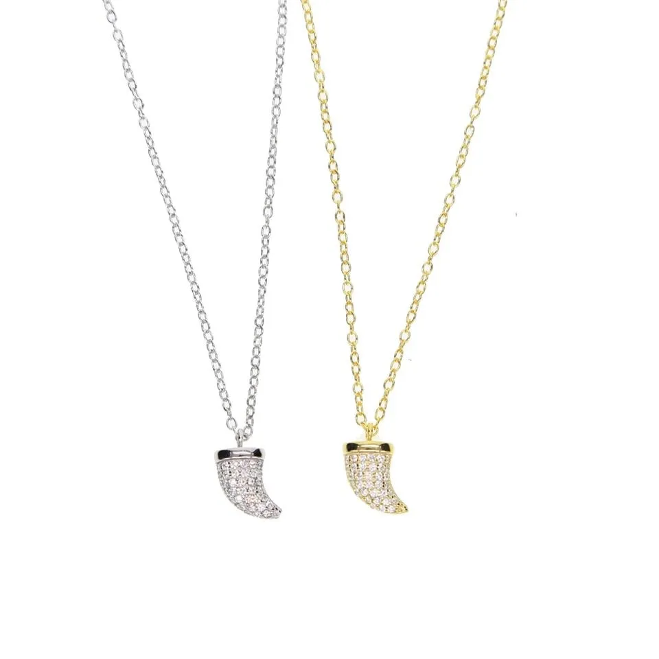 Lucky CZ Horn Necklace