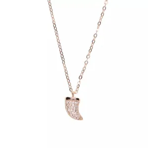 Lucky CZ Horn Necklace