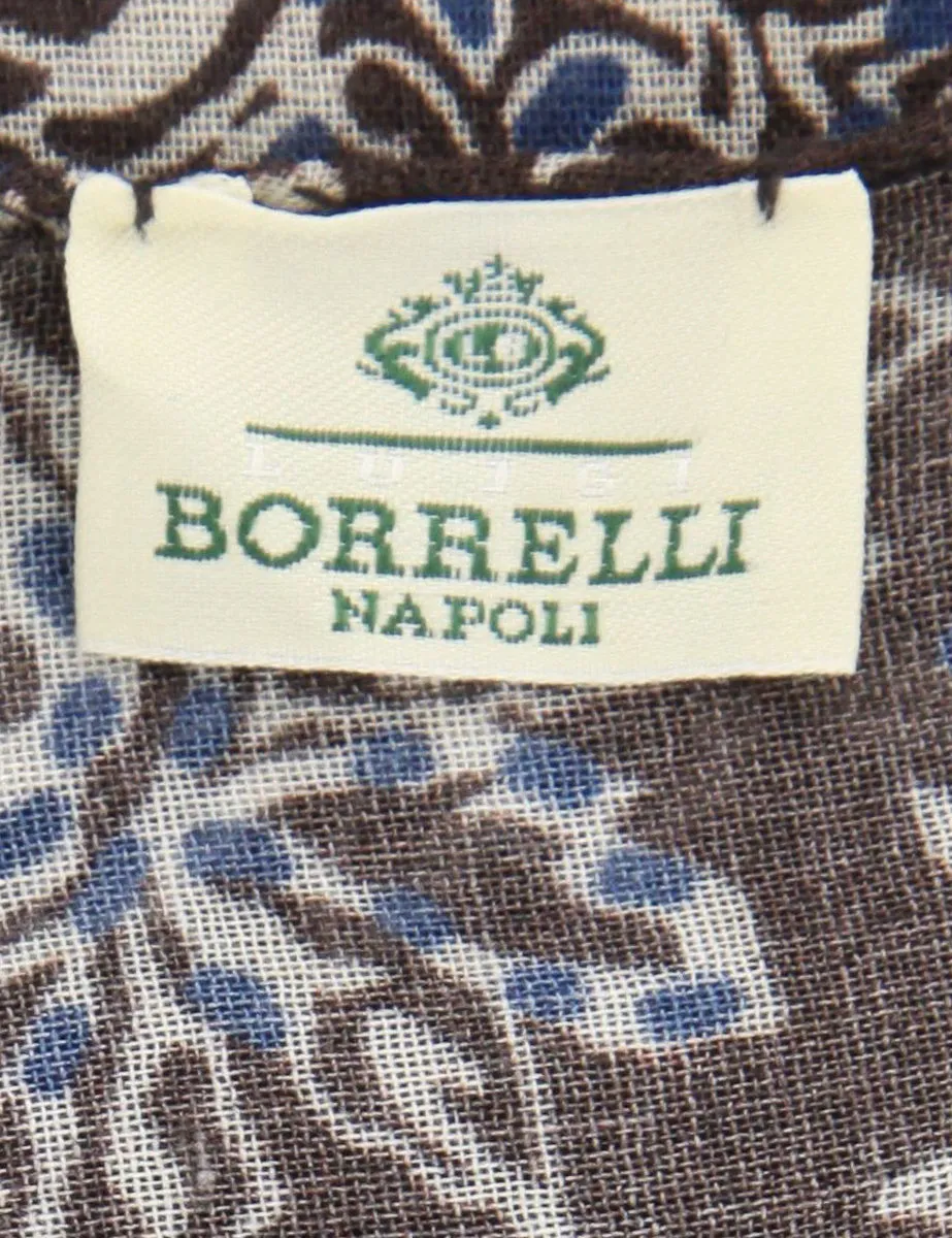 Luigi Borrelli Brown Wool Blend Scarf