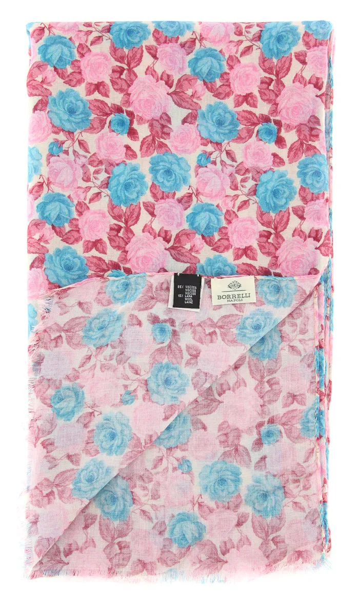 Luigi Borrelli Pink Wool Blend Scarf