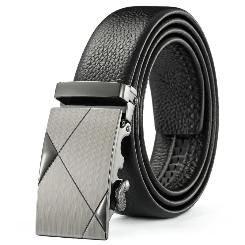 Luxury Leather Ratchet Belt Set