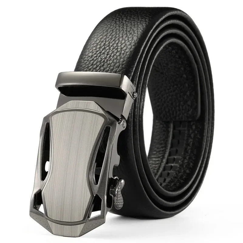 Luxury Leather Ratchet Belt Set