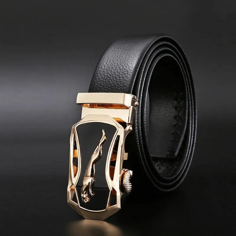 Luxury Leather Ratchet Belt Set