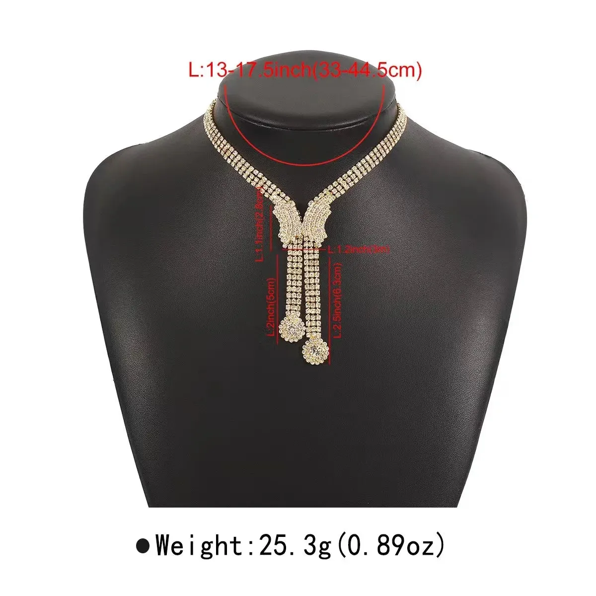 Luxury Rhinestone Butterfly V-Shaped Choker Necklace