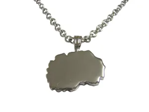 Macedonia Map Shape Pendant Necklace