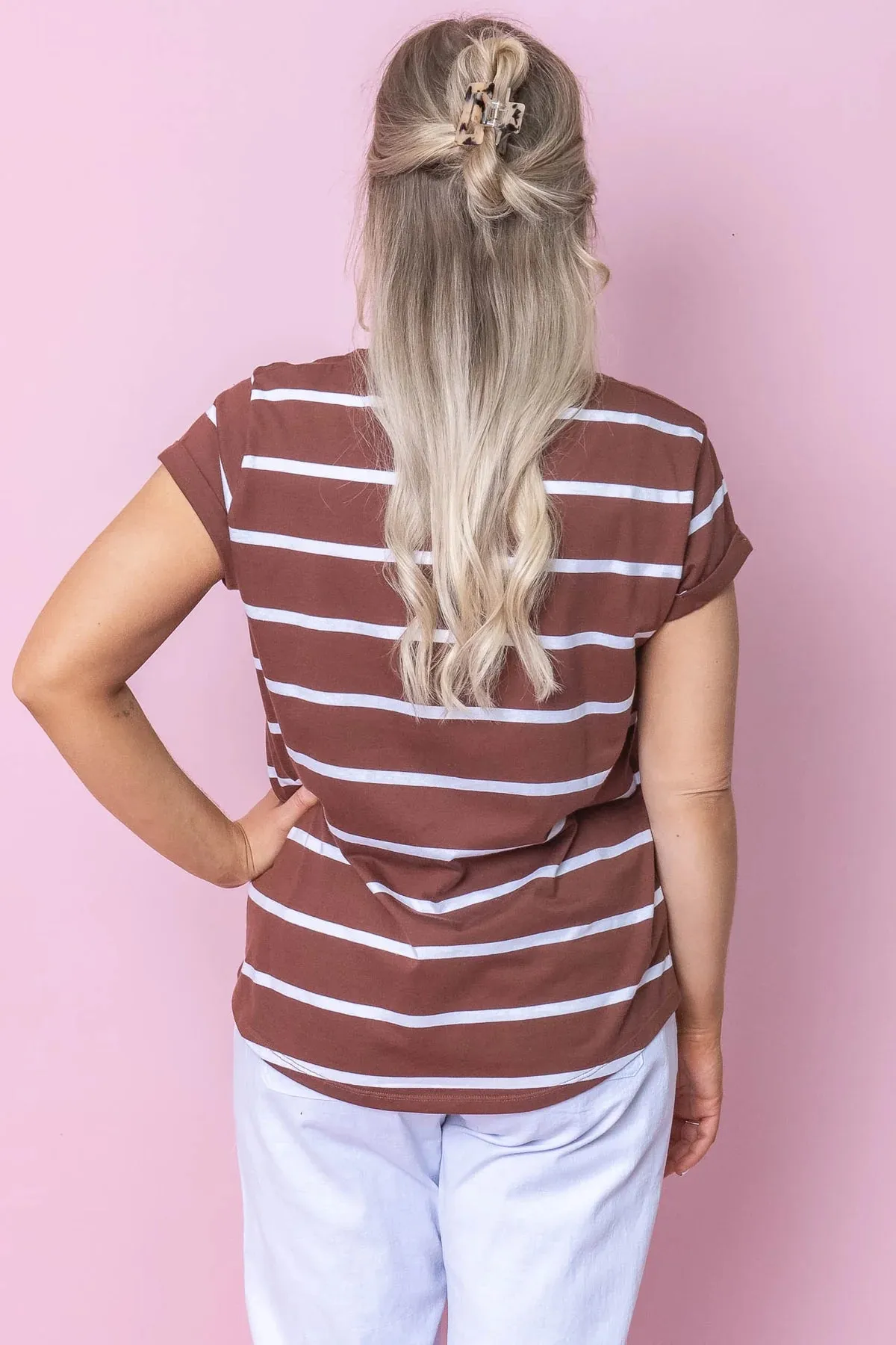 Manly Striped Tee - Chocolate