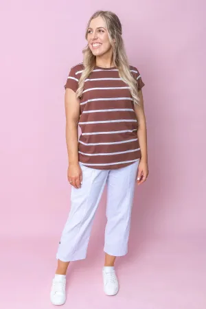 Manly Striped Tee - Chocolate