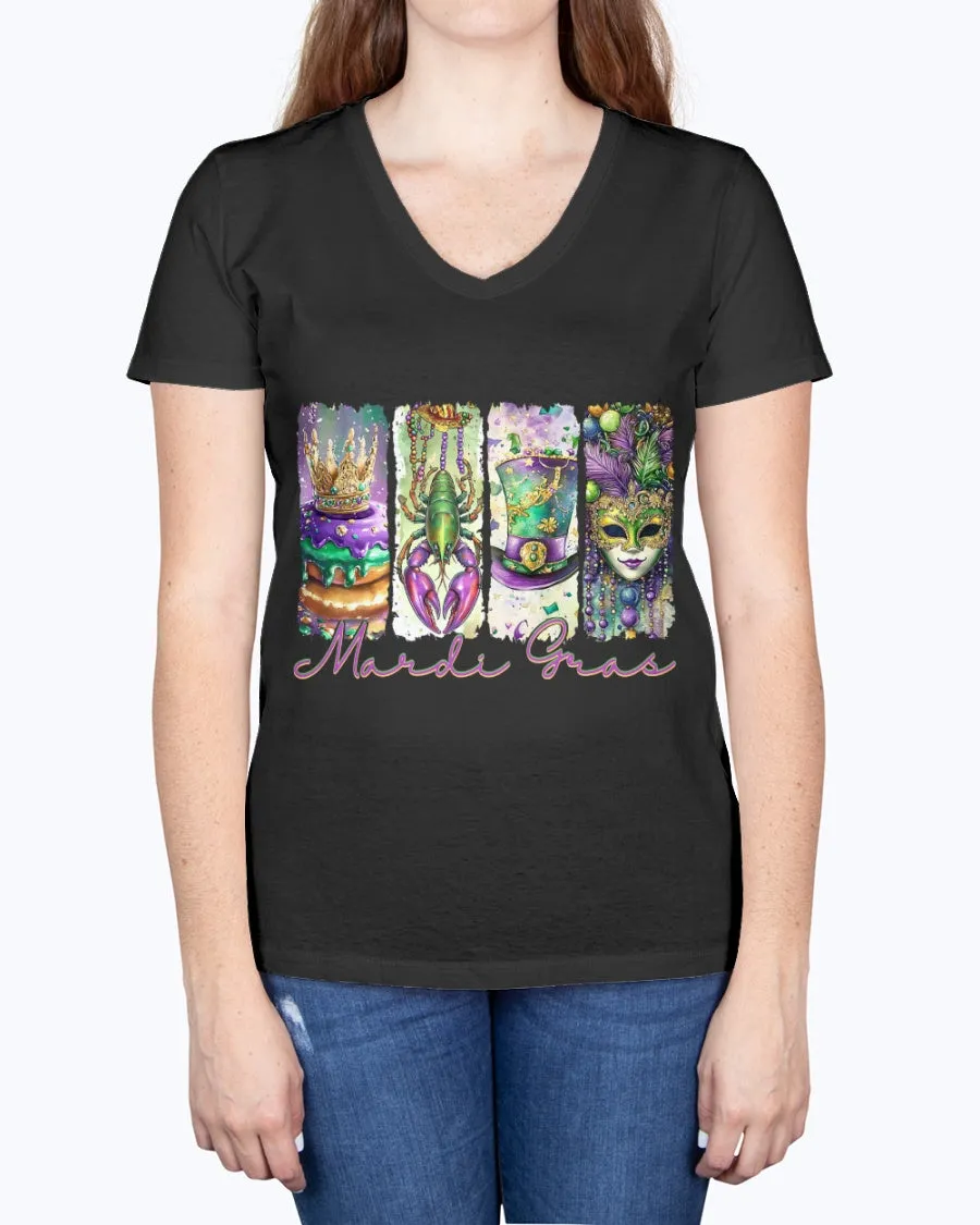 Mardi Gras paintstroke-2 - T-Shirt, V-Neck & Tank