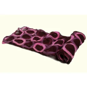Maroon Circle Felted Chiffon Scarves