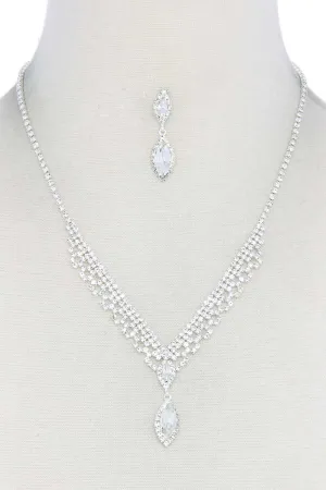 Marquise Shape Rhinestone Necklace