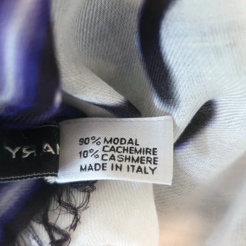 Mary Katrantzou Shawl Scarf Rodizio Bird Print Modal-Cashmere Gauze