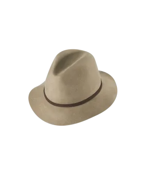 Matilda Felt Mid Brim Hat in Choclate