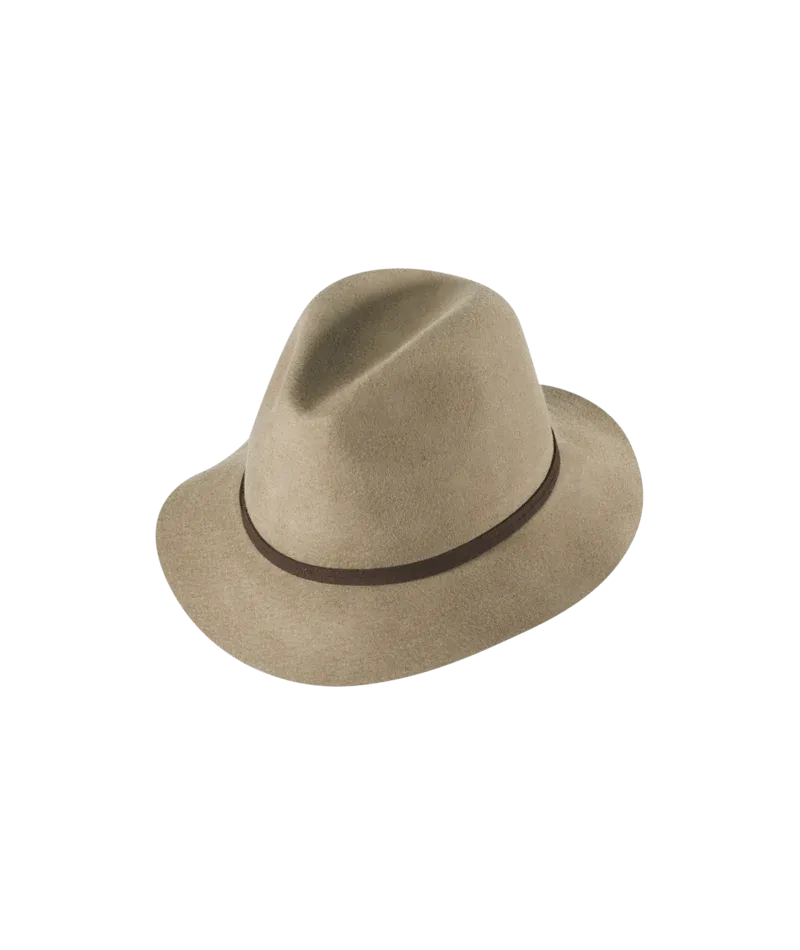 Matilda Felt Mid Brim Hat in Choclate