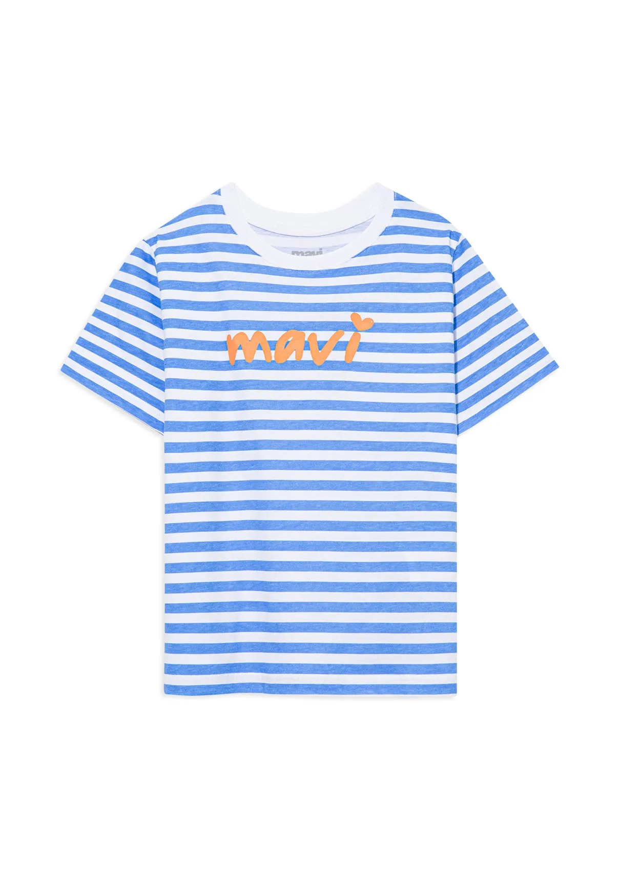Mavi Logo Printed Striped T-Shirt