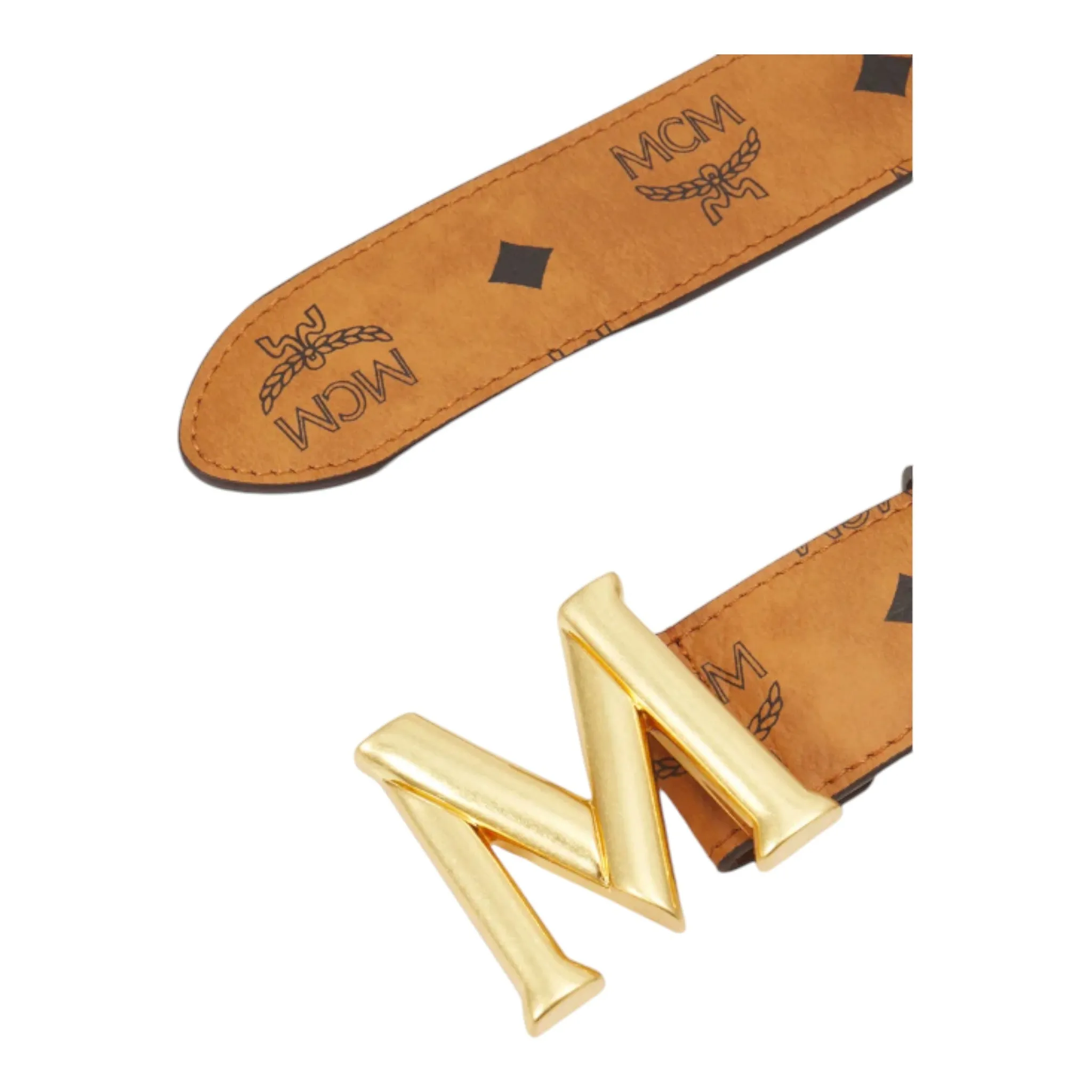 MCM Claus M Belt 1.5" in Visetos Cognac