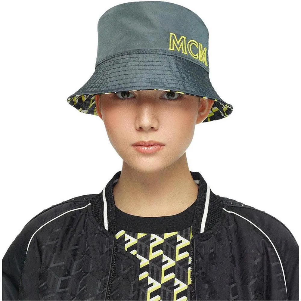 MCM One Size Nylon Reversible Cubic Monogram Bucket Hat