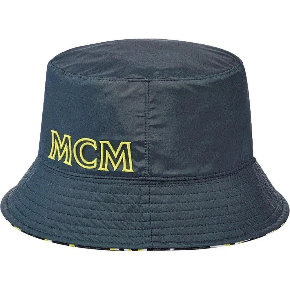 MCM One Size Nylon Reversible Cubic Monogram Bucket Hat