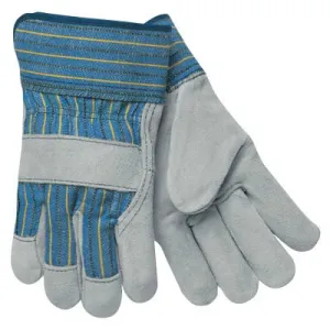 MCR Safety Select Split Cow Gloves, Medium, Gray/White, 1400M