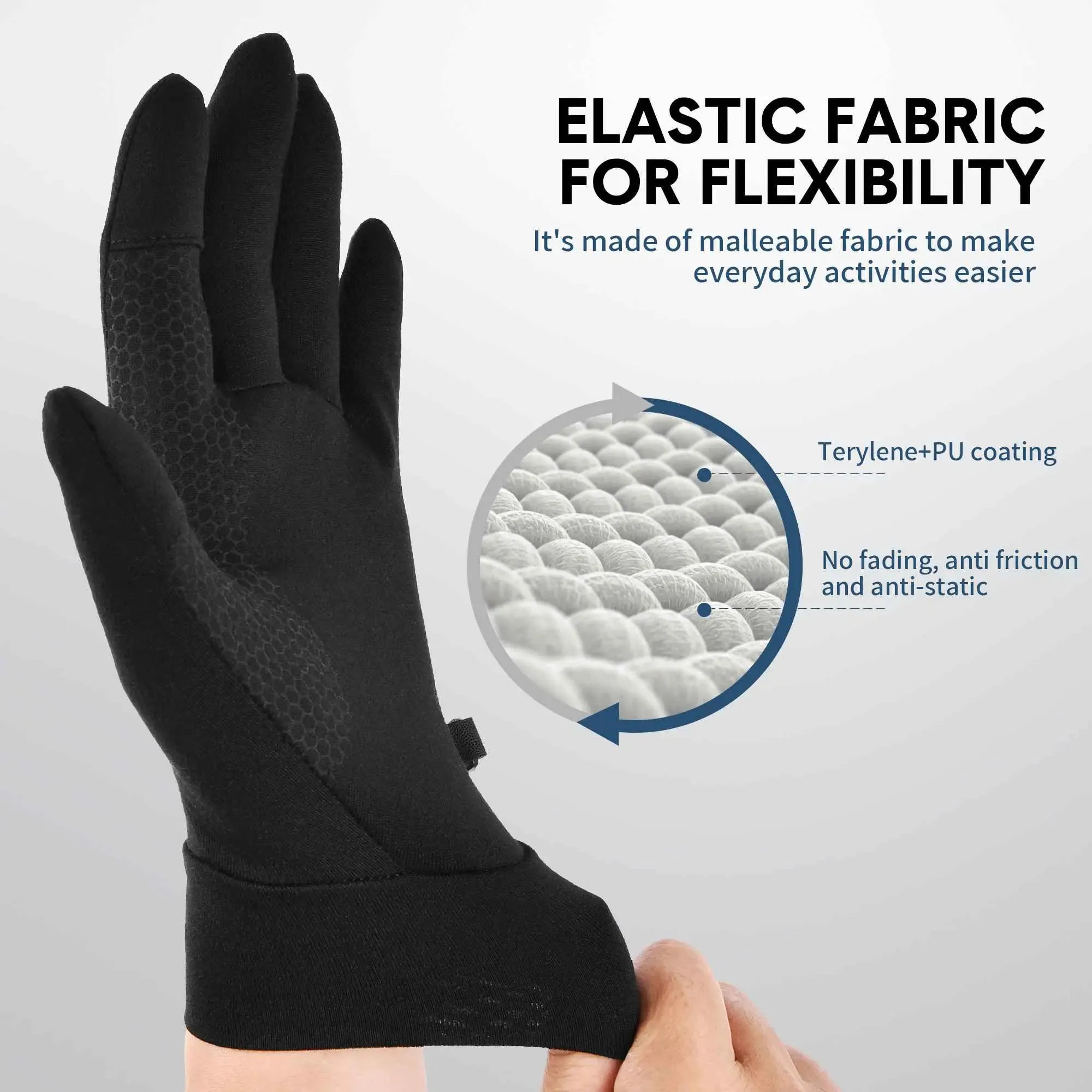 MCTi Touch Screen Glove Liner - Lightweight for Winter Running and Texting
