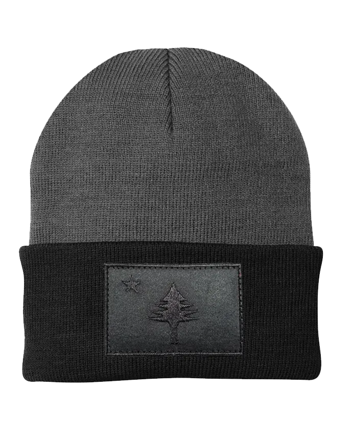 ME Flag Black Patch on Grey/Black Beanie